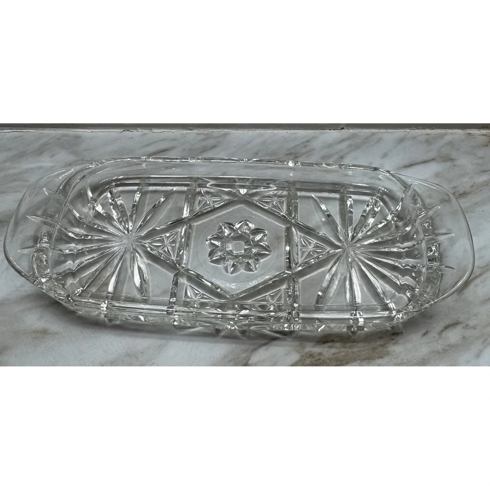 Anchor Hocking Star Of David covered‎ Butter Dish
